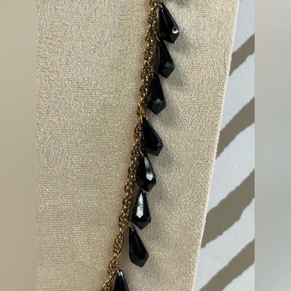 Kate Spade Black & Gold Beaded Rope Chain Long Necklace - Picture 2 of 4